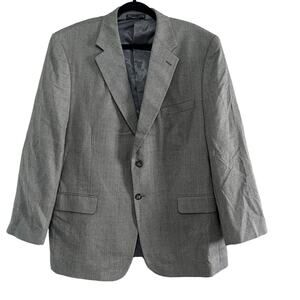 Bert Pulitzer Vintage Gray Herringbone 2 Button Sport Coat Blazer 46R
